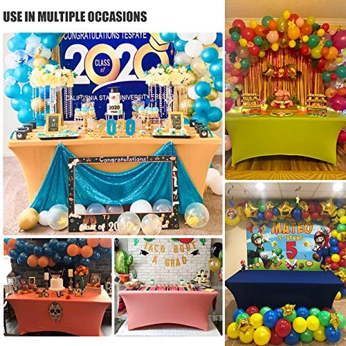 - 2Pack, 6FT Spandex Table Cover Fitted Rectangular Tablecloth Stretchable Fabric Lycra Tablecloth 6 Ft Wrinkle-Free For Party Dj Tradeshows Banquet Weddings Cocktail, 2 Pcs 4 - 2Pack, 6FT Spandex Table Cover Fitted Rectangular Tablecloth Stretchable Fabric Lycra Tablecloth 6 Ft Wrinkle-Free For Party Dj Tradeshows Banquet Weddings Cocktail, 2 Pcs - Image 4