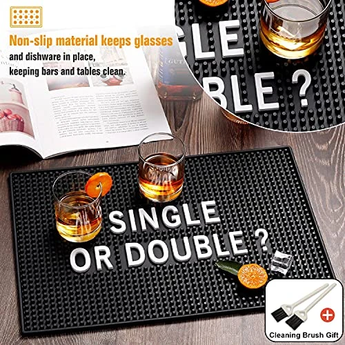 Black Bar Mat For Home Bar Man Cave Decorations - 17.5'' X 11.8'' Heavy Duty Rubber Bar Service Spill Mat, Drip Mat For Countertop - Great Gift For Dad Son Husband Father’s Day 3 Black Bar Mat For Home Bar Man Cave Decorations - 17.5'' X 11.8'' Heavy Duty Rubber Bar Service Spill Mat, Drip Mat For Countertop - Great Gift For Dad Son Husband Father’s Day - Image 3