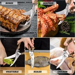 Ultipurpose Kitchen Scissors, Sharp Stainless Steel Heavy Duty Kitchen Shears, Automatic Springback Poultry Shears, Dishwasher Safe Food Scissors For Chicken, Turkey, Meat, Bone, Fish, Seafood, BBQ -Peugeot Shop 619Oc2dLVrL