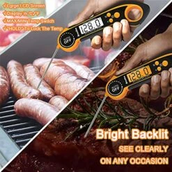 Rexfire Digital Meat Thermometer For Cooking Waterproof Instant Read Food Thermometer With Backlight, Built-in Magnet, Calibration, And Long Foldable Probe For Kitchen Deep Fry Grill BBQ Candy 7 Rexfire Digital Meat Thermometer For Cooking Waterproof Instant Read Food Thermometer With Backlight, Built-in Magnet, Calibration, And Long Foldable Probe For Kitchen Deep Fry Grill BBQ Candy -Peugeot Shop 61ADdF284qS