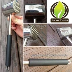 Meat Tenderizer Tool And Mallet Hammer For Tenderizing Cuts Of Meat With Non-Slip Silicone Handle - Kitchen Accessories