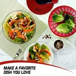 Cucina Green Salad Spinner - Lettuce Spinner With Salad Bowl - Easy To Use And Quick Chop Salad Cutter Bowl- Multi-Purpose Fruit Washer And Vegetable Dryer- Perfect Spinner With Adequate Space -Peugeot Shop 61BwV87rquL