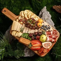Wood Cutting Board With Handle, 16x8.2inch Acacia Wooden Serving Board For Kitchen, Cheese Charcuterie Board For Meat, Bread, Vegetables & Fruits (Gift Box Included) -Peugeot Shop 61CZnyWcCKL. AC