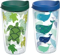 Tervis Turtle Pattern Made In USA Double Walled Insulated Tumbler Cup Keeps Drinks Cold & Hot, 16oz, Classic -Peugeot Shop 61DO5CmlbKL. AC