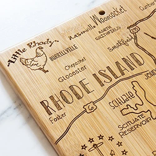 Destination Rhode Island State Shaped Serving And Cutting Board, Includes Hang Tie For Wall Display 2 Destination Rhode Island State Shaped Serving And Cutting Board, Includes Hang Tie For Wall Display - Image 2