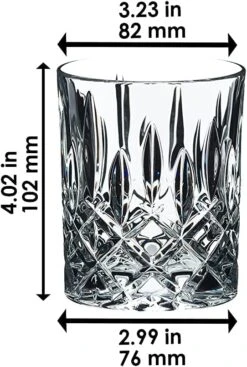 Nachtmann Noblesse Collection Whiskey Glass, Set Of 4 Crystal Clear Glasses, 4-Inch Tumbler For Scotch, Cocktail, Liquor, Or Bourbon, 10-Ounce, Dishwasher Safe