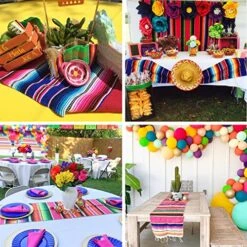Olicolor 12 Pack Mexican Table Runners 13.5 X 100 Inch 4 Colors Serape Table Runner For Fiesta Mexican Theme Party Wedding Decorations (Pink Purple Red Blue) 9 Olicolor 12 Pack Mexican Table Runners 13.5 X 100 Inch 4 Colors Serape Table Runner For Fiesta Mexican Theme Party Wedding Decorations (Pink Purple Red Blue) -Peugeot Shop 61FCmatcqHL