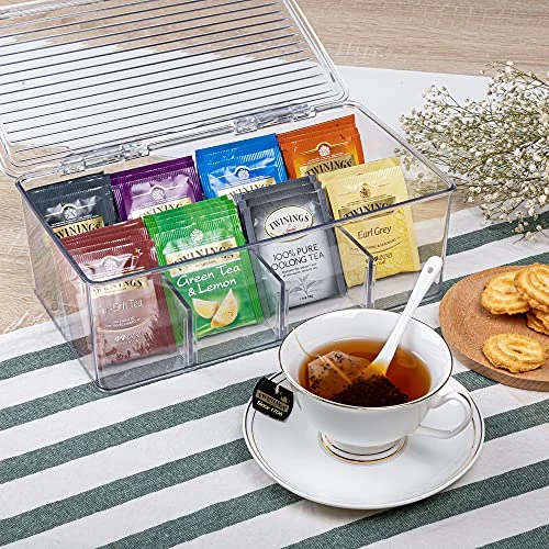 2 Pack Stackable Tea Bag Organizer, Vtopmart Plastic Tea Storage Box For Kitchen Pantry Cabinets And Countertops, Holder For Tea Bags, Coffee, Sugar Packets, Small Packets 6 2 Pack Stackable Tea Bag Organizer, Vtopmart Plastic Tea Storage Box For Kitchen Pantry Cabinets And Countertops, Holder For Tea Bags, Coffee, Sugar Packets, Small Packets - Image 6