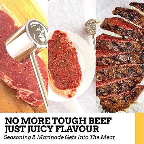 Mountain Grillers Meat Mallet Tool For Kitchen & BBQ - Meat Hammer - Meat Tenderizer - Sturdy Stainless Steel Steak Pounder For Beef Veal & Chicken - Dishwasher Safe Meat Beater - No More Chewy Meats 5 Mountain Grillers Meat Mallet Tool For Kitchen & BBQ - Meat Hammer - Meat Tenderizer - Sturdy Stainless Steel Steak Pounder For Beef Veal & Chicken - Dishwasher Safe Meat Beater - No More Chewy Meats - Image 5