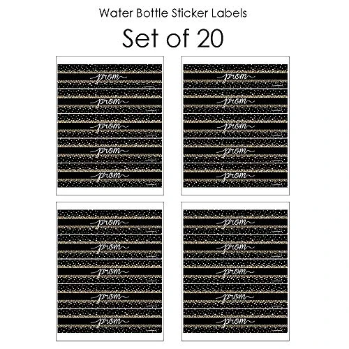 Prom - Prom Night Party Water Bottle Sticker Labels - Set Of 20 2 Prom - Prom Night Party Water Bottle Sticker Labels - Set Of 20 - Image 2