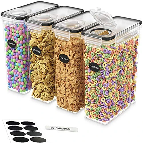 Ereal Containers Storage Set - Cereal Dispenser Airtight Food Storage Container BPA-Free 4 Pc (135.2oz) Pantry Organization And Storage 8 Labels 1 Marker, Canister For Sugar & Flour 1 Ereal Containers Storage Set - Cereal Dispenser Airtight Food Storage Container BPA-Free 4 Pc (135.2oz) Pantry Organization And Storage 8 Labels 1 Marker, Canister For Sugar & Flour