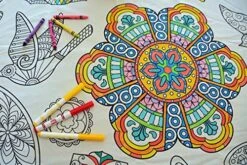 – Food Fun Design – Square Tablecloth - Fabric Coloring Tablecloth - Colorable Designs – Washable And Reusable – Coloring Activity For Children And Adults -Peugeot Shop 61I80liBMVL. AC