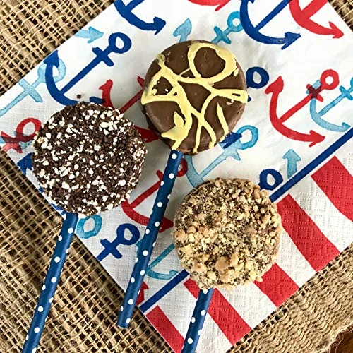 Straws - Navy Blue And White - Stripe Chevron Polka Dot - 7.75 Inches - 100 Pack - Outside The Box Papers Brand 5 Straws - Navy Blue And White - Stripe Chevron Polka Dot - 7.75 Inches - 100 Pack - Outside The Box Papers Brand - Image 5