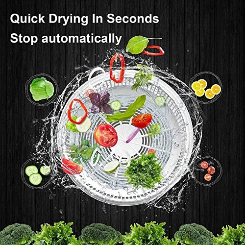 Salad Spinner Dryer Washer, Electric Salad Spinner Professional Kitchen Gadgets With Bowl And Colander, USB Electric Chargeble Lettuce Cleaner And Dryer (Color : Brass) 5 Salad Spinner Dryer Washer, Electric Salad Spinner Professional Kitchen Gadgets With Bowl And Colander, USB Electric Chargeble Lettuce Cleaner And Dryer (Color : Brass) - Image 5