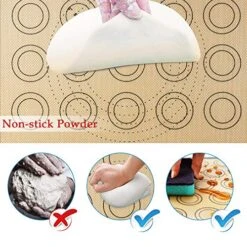Silicone Baking Mats-Non Stick Cookie Sheet Macaron Mat Liner For Bake Pans & Rolling,Perfect Bakeware For Bread Making Pastry Cake Brioche Pizza Thick/BPA Free Set (2 Half Sheets &1 Quarter Sheet) -Peugeot Shop 61K49oDjn4L