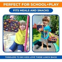 Dinosaur Lunch Box With For Boys With Ice Pack, Insulated Bag For Toddlers Kids Girls Baby Boy Daycare Pre-School Kindergarten, Container Boxes For Small Kid Snacks Lunches, BPA Free, Blue Orange Dino -Peugeot Shop 61KBMCELe6L