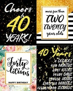 40th Birthday Wine Bottle Labels Stickers, 1981 Bday Milestone Gifts For Her Or Him, Adult, Women And Men, Funny Fortylicious Party Decorations For Friend, Wife, Mom, Husband - Set Of 8