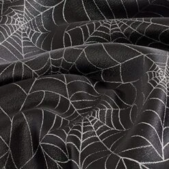 Halloween Twinkle Spider Web Metallic Fabric Table Cloth, Easy Care Tablecloth For Dinners & Parties (Black, 60" X 120" Rectangular) -Peugeot Shop 61LhIFDKcbL