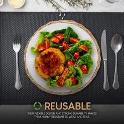 10-Inch Bamboo Paper Plate Holder (4 Count) - Heavy Duty Wicker Reusable Paper Plate Holders - Natural Charger Plates -Peugeot Shop 61MyfWzY27L