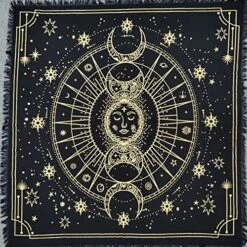 Ltar Cloth 36x36 Inches Moon Phases Celestical Deck Alter Square Wall Hanging Tablecloth Sacred Place Home Décor Moon Faces Premium Tarot Cloth Spirituall