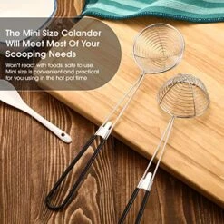 Hot Pot Strainer Scoops, Stainless Steel Hot Pot Strainer Spoons 2.5 Inch Mini Mesh Skimmer Spoon Asian Strainer Ladle With Handle (Black,6 Pieces) -Peugeot Shop 61O1b4L0HmL