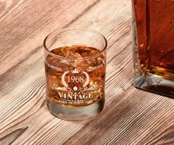 1968 55th Birthday Gifts For Men, Vintage Whiskey Glass 55 Birthday Gifts For Dad, Son, Husband, Brother, Funny 55th Birthday Gifts Present Ideas For Him, 55 Year Old Bday Party Decoration