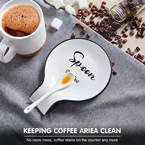 Farmhouse Spoon Rest For Stove Top & Kitchen Counter - ALELION Ceramic Extra Large Spoon Holder For Spatula Ladles And Tongs - Black And White Farmhouse Kitchen Decor And Accessories For Countertop 4 Farmhouse Spoon Rest For Stove Top & Kitchen Counter - ALELION Ceramic Extra Large Spoon Holder For Spatula Ladles And Tongs - Black And White Farmhouse Kitchen Decor And Accessories For Countertop - Image 4