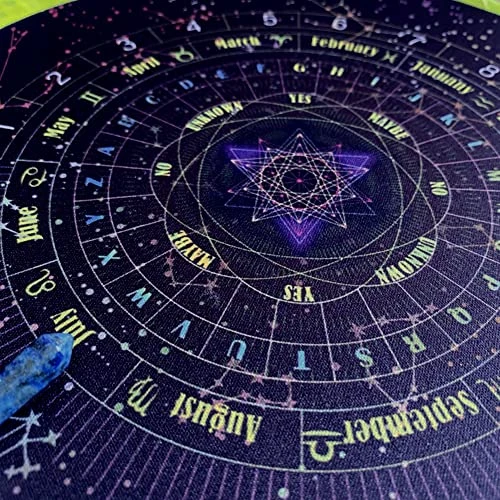 EMVANV Divination Board, 8.66inch Rubber Astrology Star Pendulum Mat For Divination Pendulum Pad Metaphysical Message Board, Starry Sk-y Rubber Pad For Divination Set(As Shown) 4 EMVANV Divination Board, 8.66inch Rubber Astrology Star Pendulum Mat For Divination Pendulum Pad Metaphysical Message Board, Starry Sk-y Rubber Pad For Divination Set(As Shown) - Image 4