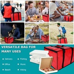 Cherrboll Insulated Pizza Delivery Bag, 20 By 20 By 14 -Inch, Commercial Grade Food Delivery Bag, Moisture Free (Red) -Peugeot Shop 61QNLrM5EOL