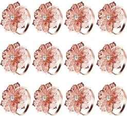 Hollow Out Flower Napkin Ring Holder Metal Napkin Rings Set Of 20 For Wedding Party Holiday Banquet Christmas Dinner Delicate Serviette Buckles Decor Favor (20, Flower-Gold) -Peugeot Shop 61QQ6KhhoiL. AC