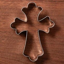 Large Fancy Cross Cookie Cutter Christian Baptism Fondant Biscuit Cutter - 3.3 X 4.4 Inches - Stainless Steel -Peugeot Shop 61RPDvpqv5L