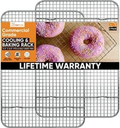 Heavy Duty Cooling Rack For Cooking And Baking, Rust Resistant Oven Rack And Wire Rack, Grill And Baking Rack, Wire Cookie Cooling Racks For Baking, Fits Quarter Sheet Pan, 8.5" X 12" -Peugeot Shop 61RnSH9H6cL. AC