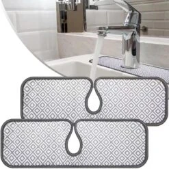 Faucet Handle Drip Catcher Tray, Faucet Mat For Kitchen Sink, Sink Splash Guard Behind Faucet(2 Pack)