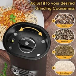 Electric Salt And Pepper Mill Set, Gravity Sensing Automatic Salt And Pepper Grinder Set With Rechargeable Base, Large Capacity Black Pepper Grinder Refillable (USB Type-C Charging Grinder Set) -Peugeot Shop 61SBlb8KtPL
