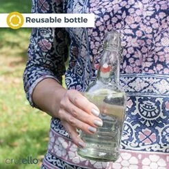 16 Ounce Clear Glass Flip Top Beer Bottles For Brewing - Beer, Kombucha, Soda, Juice - 12 Pack Glass Bottle For Fermentation, Storage, Drinking | A Family-Owned American Brand -Peugeot Shop 61SZWIalp7L