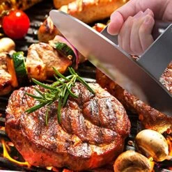 HULISEN Stainless Steel Bacon Press, 8.5-Inch Round Heavy-Duty Grill Press With Wood Handle, Non Stick Large Burger Press, Griddle BBQ Accessories For Steak Weight, Panini Sandwich -Peugeot Shop 61Si8svB48L