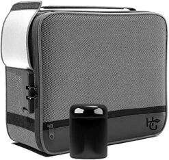 XL Smell Proof Bag & Airtight Box With Combination Lock (Container Holds Up To 5 Ounces) - Includes YKK Zippers, 250ml / Half Oz Smell Proof Jar, Built In Tray & Travel Bags (Black) -Peugeot Shop 61Sr F2bs8L. AC