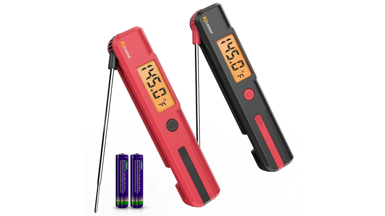 Meat Thermometers For Cooking, Kitchen Thermometer Digital, Food Temperature Thermometer With Backlit For Cooking Food, BBQ Grill, Liquids,Beef (RED) 5 Meat Thermometers For Cooking, Kitchen Thermometer Digital, Food Temperature Thermometer With Backlit For Cooking Food, BBQ Grill, Liquids,Beef (RED) - Image 5