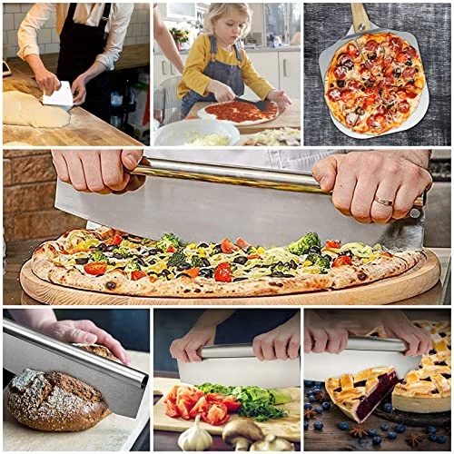 Premium Pizza Peel 4-Piece - 12"x14" Pizza Paddle With Foldable Handle For Storage & 14" Pizza Cutter & Gourmet Pizza Oven Accessory Set For Homemade Pizza Bread, Baking 3 Premium Pizza Peel 4-Piece - 12"x14" Pizza Paddle With Foldable Handle For Storage & 14" Pizza Cutter & Gourmet Pizza Oven Accessory Set For Homemade Pizza Bread, Baking - Image 3