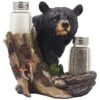 Black Bear Glass Salt And Pepper Shaker Set Sculpture Kitchen Decor In Rustic Lodge And Cabin Figurines By Home-n-Gifts