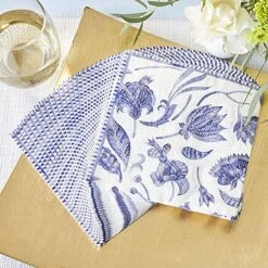 Blue Willow Wedding Napkins, Thick Decorative Dinner Napkins, Luncheon Serveware, Perfect For Wedding Reception Or Bridal Shower