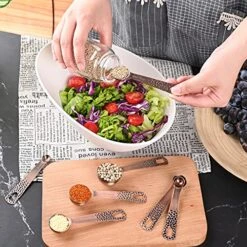 Measuring Cups And Spoons Set, Copper Measuring Cups And Spoons Set, Stainless Steel Measuring Cups And Spoons, Copper Plated Measuring Cups Spoons, 6 Measurer Cups, 7 Measurement Spoons -Peugeot Shop 61VF5ZhpZWS