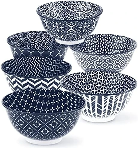 Cereal Bowls, Ceramic Make, Vibrant Color, Multi Color Designs, Bowls For Thanksgiving, Christmas And Kitchen Perfect For Soup, Pasta, Salad, Ice Cream, Set Of 6, 18oz (Navy) 7 Cereal Bowls, Ceramic Make, Vibrant Color, Multi Color Designs, Bowls For Thanksgiving, Christmas And Kitchen Perfect For Soup, Pasta, Salad, Ice Cream, Set Of 6, 18oz (Navy) - Image 7