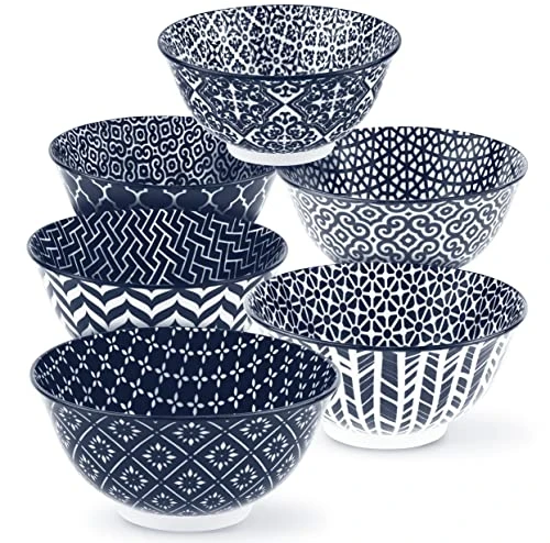 Cereal Bowls, Ceramic Make, Vibrant Color, Multi Color Designs, Bowls For Thanksgiving, Christmas And Kitchen Perfect For Soup, Pasta, Salad, Ice Cream, Set Of 6, 18oz (Navy) 1 Cereal Bowls, Ceramic Make, Vibrant Color, Multi Color Designs, Bowls For Thanksgiving, Christmas And Kitchen Perfect For Soup, Pasta, Salad, Ice Cream, Set Of 6, 18oz (Navy)