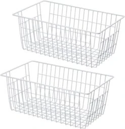 Wire Storage Basket Freezer Organizer Bins Metal Wire Baskets Wire Organizer Storage Baskets For Kitchen, Cabinets, Pantry, Freezer, BathroomSet Of 3 -Peugeot Shop 61WRar5OygL. AC