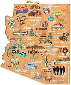 Exas State Shaped Cutting Board And Charcuterie Serving Platter With Artwork By Fish Kiss, Includes Hang Tie For Wall Display -Peugeot Shop 61WkwIWNVBL. AC