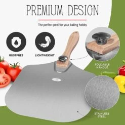 Reenerhome Pizza Peel- Paddle - Spatula - Metal- Premium Stainless Steel Pizza Peel 12 Inch- Aluminum Free Large Wood Folding Pizza Peel Long Handle For Pizza Stones Grill And Outdoor Pizza Oven 8 Reenerhome Pizza Peel- Paddle - Spatula - Metal- Premium Stainless Steel Pizza Peel 12 Inch- Aluminum Free Large Wood Folding Pizza Peel Long Handle For Pizza Stones Grill And Outdoor Pizza Oven -Peugeot Shop 61WqpuAcVSL