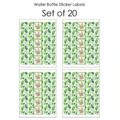 Jungle Party Animals - Safari Zoo Animal Birthday Party Or Baby Shower Water Bottle Sticker Labels - Set Of 20