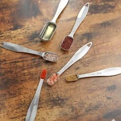 N/A Measuring Spoons Set Of 6 Pieces, Stainless Steel Mental Stackable Tablespoon For Cooking & Baking,Long Handle Design For Spice Jars,Ideal For Dry And Liquid Ingredients -Peugeot Shop 61YGzcg4JKL