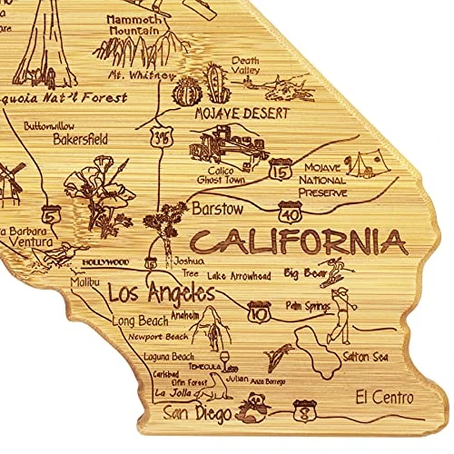Totally Bamboo Destination California State Shaped Serving And Cutting Board, Includes Hang Tie For Wall Display 5 Totally Bamboo Destination California State Shaped Serving And Cutting Board, Includes Hang Tie For Wall Display - Image 5